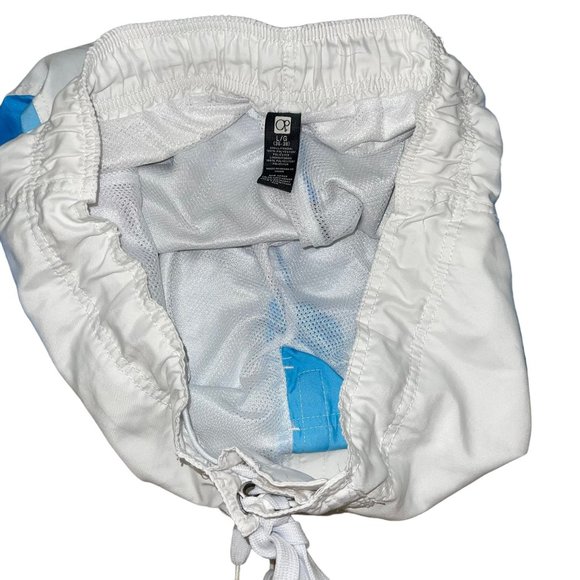 Ocean Pacific OP Swim Trunks Mens L 36 38 Blue Striped Mesh Pocket Logo Swimwear - Picture 8 of 9